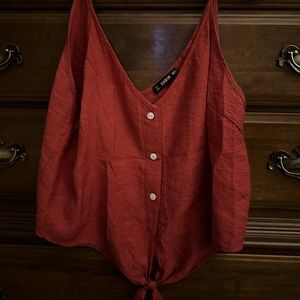 SHEIN red button down tank size small